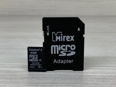 Лот: 16300077. Фото: 1. Карта памяти microSD 4GB + SD... Карты памяти