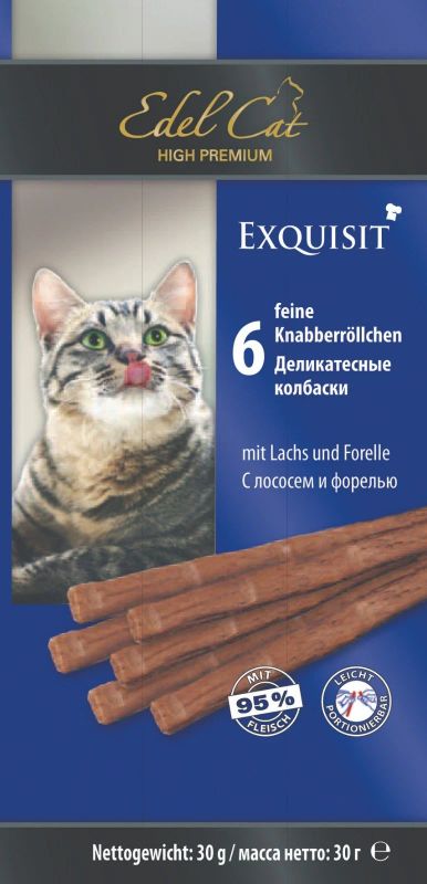 Лот: 14086662. Фото: 1. Колбаски Edel Cat (Эдель Кэт... Корма
