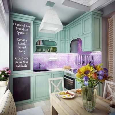 Лот: 15483072. Фото: 1. Кухня Кухонный гарнитур Бирюзовый... Кухонные гарнитуры