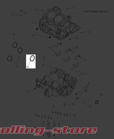 Лот: 13113721. Фото: 1. Сальник коленвала OEM Polaris... Запчасти