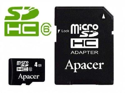Лот: 488739. Фото: 1. Карта памяти microSDHC 4Gb (+адаптер... USB-флеш карты