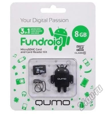 Лот: 5548429. Фото: 1. Карта памяти Microsdhc 8Gb Qumo... Карты памяти