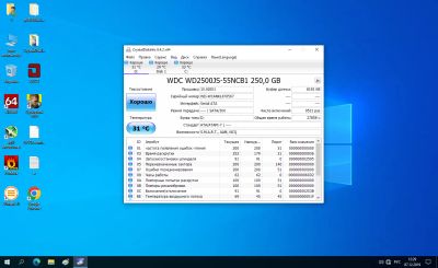 Лот: 17390577. Фото: 1. 250Gb SATA-II 300 Western Digital... Жёсткие диски (HDD)