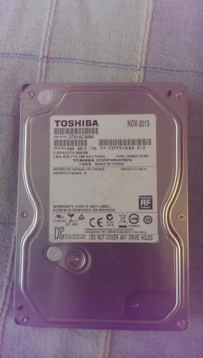 Лот: 10886319. Фото: 1. 500 ГБ Жесткий диск Toshiba. Жёсткие диски