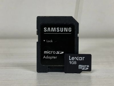 Лот: 16059236. Фото: 1. Карта памяти microSD 1GB + SD... Карты памяти