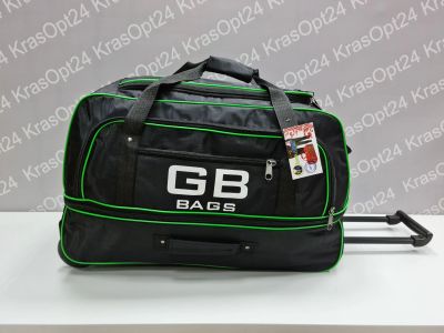 Лот: 13527093. Фото: 1. Сумка-чемодан "GB" Чёрно-зелёная... Чемоданы и сумки дорожные