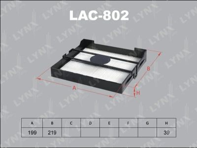 Лот: 13357258. Фото: 1. Lynx LAC-802 Салонный фильтр. Расходные материалы