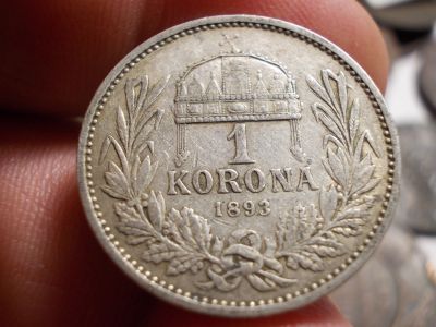 Лот: 16623165. Фото: 1. Отличная 1 корона 1893 года! Франц-Иосиф... Россия до 1917 года