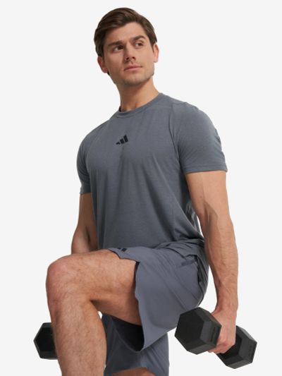 Лот: 25324170. Фото: 1. Футболка мужская adidas, Серый. Другое (спортивная одежда)