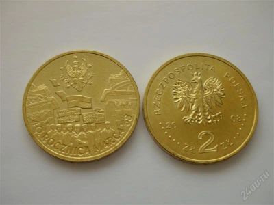 Лот: 1677550. Фото: 1. Польша 2 злотых 2008. 40 годовщина... Европа