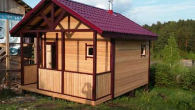Лот: 11052347. Фото: 1. Каркасная баня 3.5х3м с террасой... Срубы, бани, дома