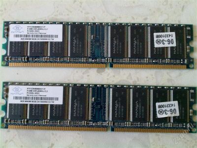 Лот: 1595183. Фото: 1. Nanya 2x512MB PC3200 DDR-400 CL3. Оперативная память