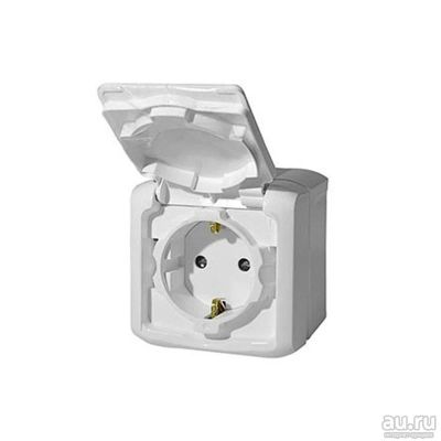 Лот: 14332664. Фото: 1. Розетка 1ая IP44 с з/к белая Quteo... Электроустановочные изделия