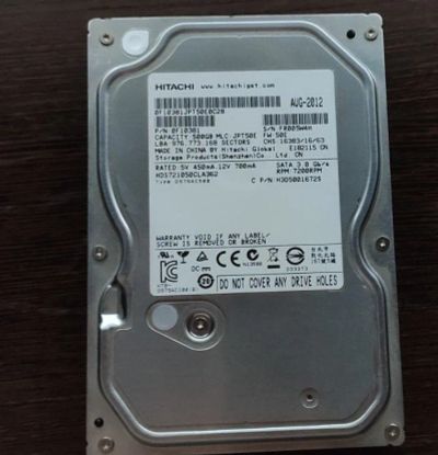 Лот: 17288581. Фото: 1. Жесткий диск Hitachi 500 Gb HDS721050CLA362. Жёсткие диски