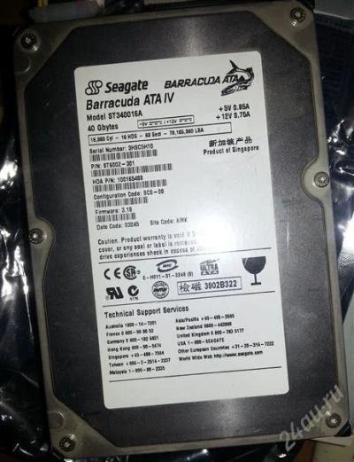 Лот: 2464986. Фото: 1. Жесткий диск HDD 40 Gb IDE Seagate... Жёсткие диски (HDD)
