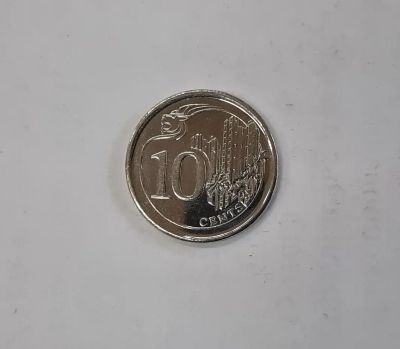 Лот: 25314390. Фото: 1. Монета Сингапур 10 центов 2014г. Азия