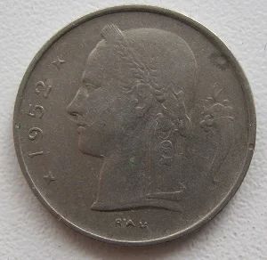 Лот: 8087147. Фото: 1. Бельгия 1 франк 1952, старт с... Европа