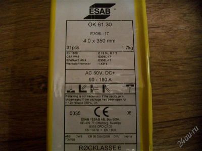 Лот: 765053. Фото: 1. Электроды ESAB OK 61.30 d4.0 1... Расходные материалы, сменные насадки