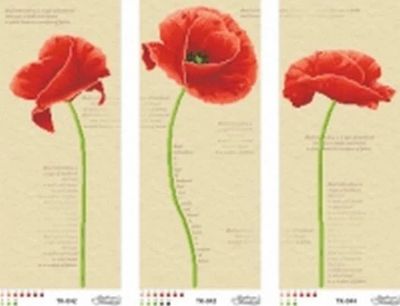 Лот: 5173373. Фото: 1. Красные маки. Триптих. Заготовка... Вышивание