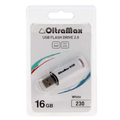 Лот: 11686160. Фото: 1. USB 16GB OltraMax 230 белый. USB-флеш карты