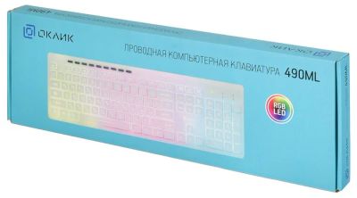 Лот: 18390884. Фото: 1. Клавиатура белая Oklick 490ML... Клавиатуры и мыши