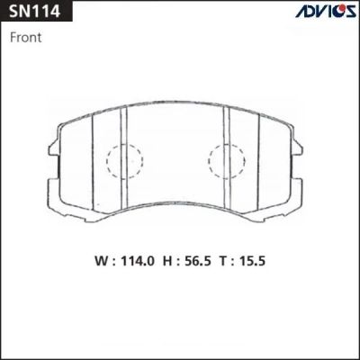 Лот: 17646481. Фото: 1. Тормозные колодки SN114 ADVICS... Тормозная система