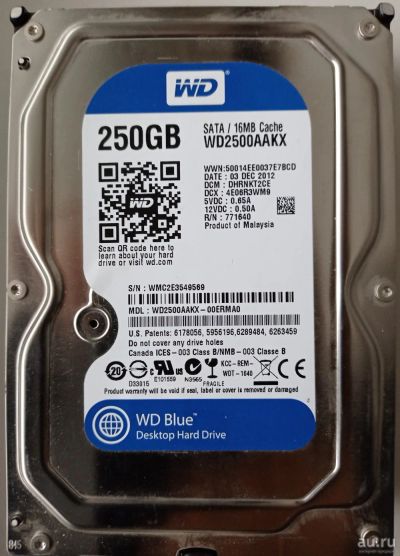 Лот: 17880707. Фото: 1. Жесткий диск WD 250Gb SATA. Жёсткие диски (HDD)