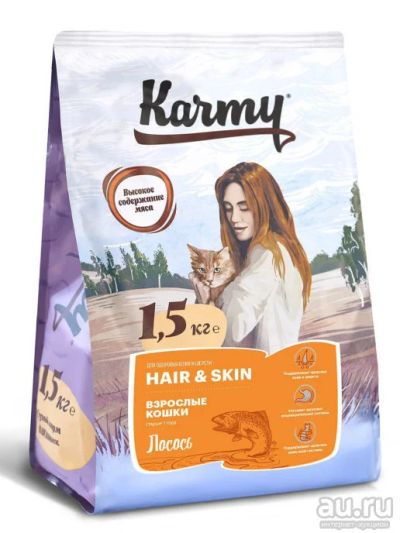 Лот: 18276905. Фото: 1. Karmy (Карми) HAIR & SKIN – Лосось... Корма