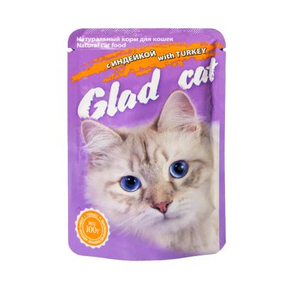 Лот: 10399018. Фото: 1. Корм Glad Cat Для Кошек С Индейкой... Корма