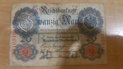 Лот: 12518529. Фото: 1. Германия 20 марок 1914 г. Германия и Австрия