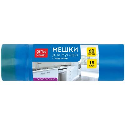 Лот: 24948059. Фото: 1. Мешки для мусора 60л. 15шт. "OfficeClean... Пакеты, мешки