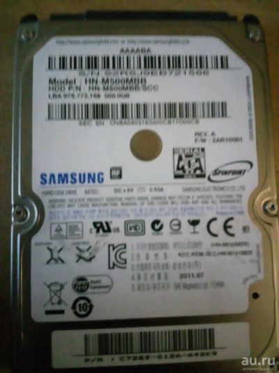 Лот: 13796770. Фото: 1. Жесткий диск 500gb 2.5. Жёсткие диски (HDD)