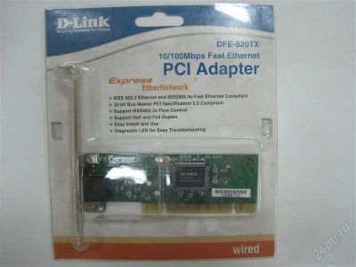 Лот: 1297559. Фото: 1. PCI Сетевая карта D-Link DFE-520TX. Сетевые карты
