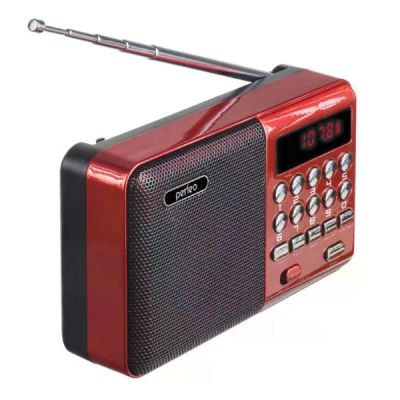 Лот: 24537058. Фото: 1. Радиоприемник Perfeo Palm Red. Тюнеры, радиоприёмники