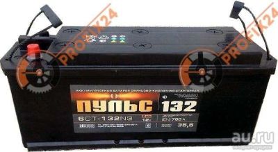 Лот: 13288773. Фото: 1. Аккумулятор ПУЛЬС 132 А/Ч, Прямая... Аккумуляторы
