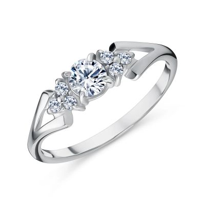 Лот: 23868064. Фото: 1. Серебряное кольцо с фианитами. Кольца, перстни