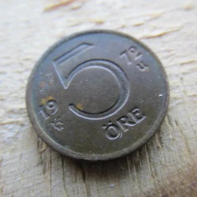 Лот: 24669484. Фото: 1. Монета 5 оре, эре, ере пять Швеция... Европа