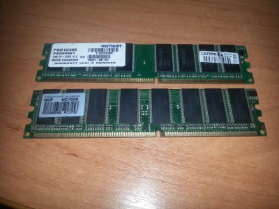 Лот: 6706581. Фото: 1. DDR patriot psd1g400 1GB+ 256MB... Оперативная память