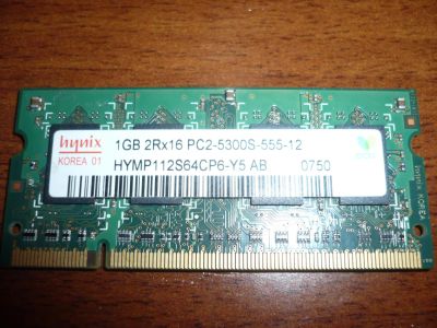 Лот: 5203348. Фото: 1. Hynix 2R*16 PC2-5300S-555-12 1GB. Оперативная память