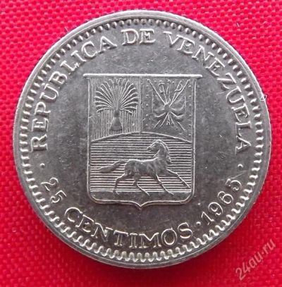Лот: 2576899. Фото: 1. (№2145-5/LF) 25 сентимо 1965... Америка