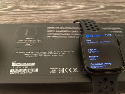 Лот: 17083711. Фото: 1. Apple Watch series 5 44mm Nike... Смарт-часы, фитнес-браслеты, аксессуары