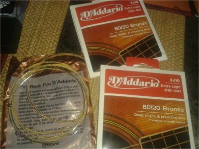 Лот: 9827690. Фото: 1. Струны D'addario (два неполных... Другое (музыкальные инструменты и оборудование)