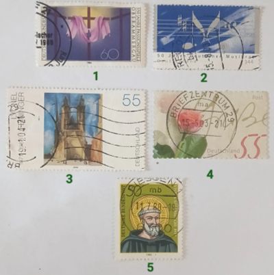 Лот: 25651293. Фото: 1. Марки_Германии: Набор 5 штук... Марки