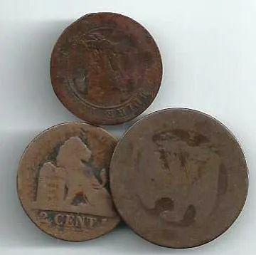 Лот: 19425053. Фото: 1. Монеты , медь .3 шт. С рубля... Древние страны