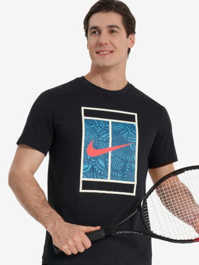 Лот: 22432751. Фото: 1. Футболка мужская Nike Court, Черный. Другое (спортивная одежда)