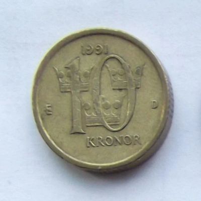 Лот: 4600524. Фото: 1. 10 крон 1991. Европа