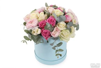 Лот: 13540722. Фото: 1. Лот №182 Розы в шляпной коробке... Свежие цветы