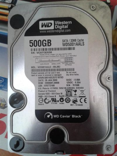 Лот: 3813909. Фото: 1. WD5001AALS Caviar Black, 32 MB... Жёсткие диски (HDD)