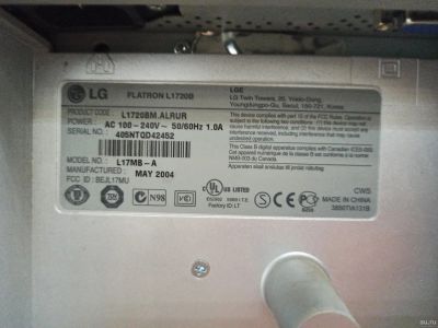 Лот: 18457551. Фото: 1. Монитор LG L17MB-A потекла матрица. ЖК-мониторы