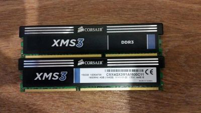 Лот: 7258715. Фото: 1. Память corsair 4GBx 2шт DDR3 1600. Оперативная память